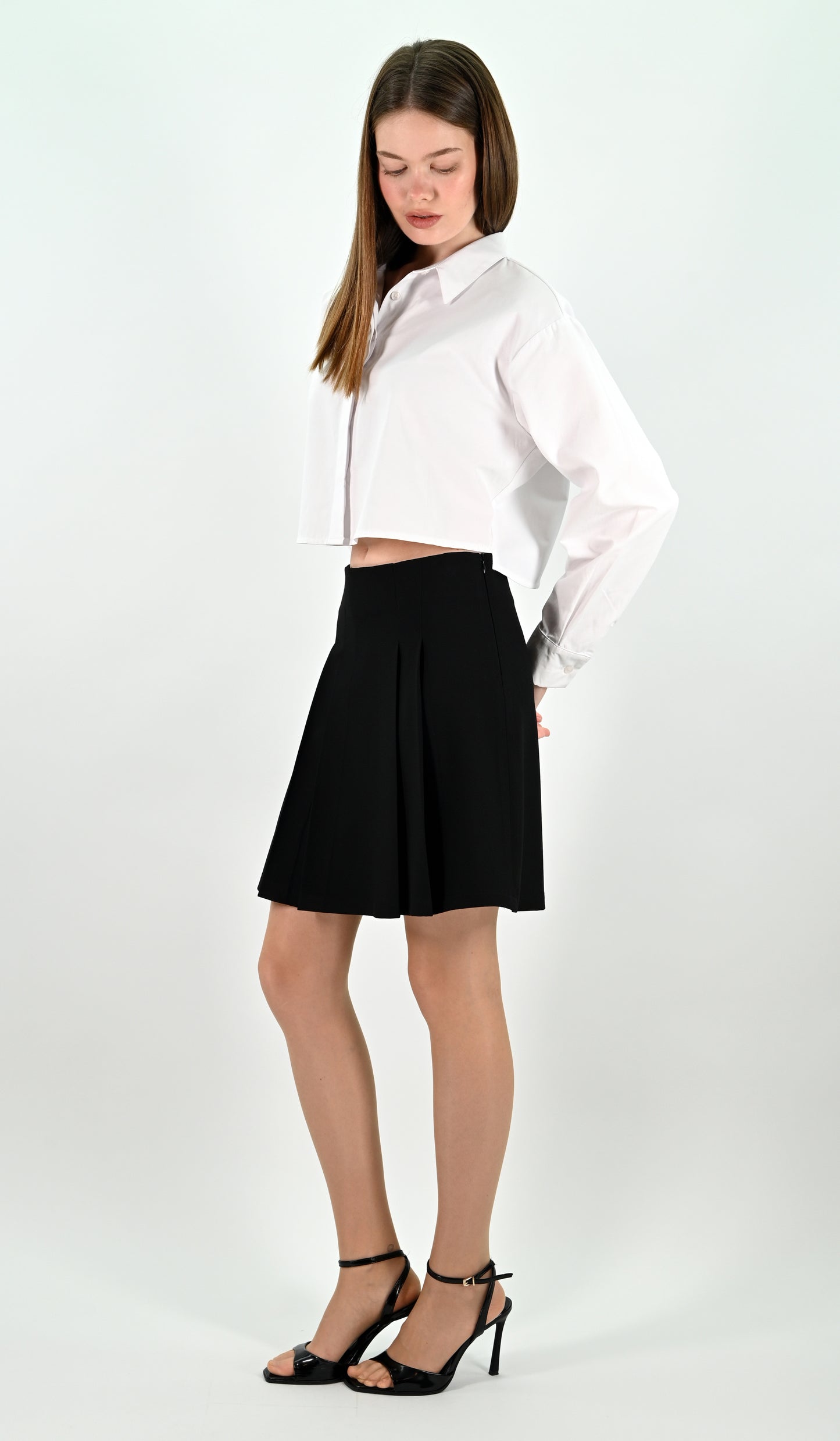 Pleated Mini Skirt - Black