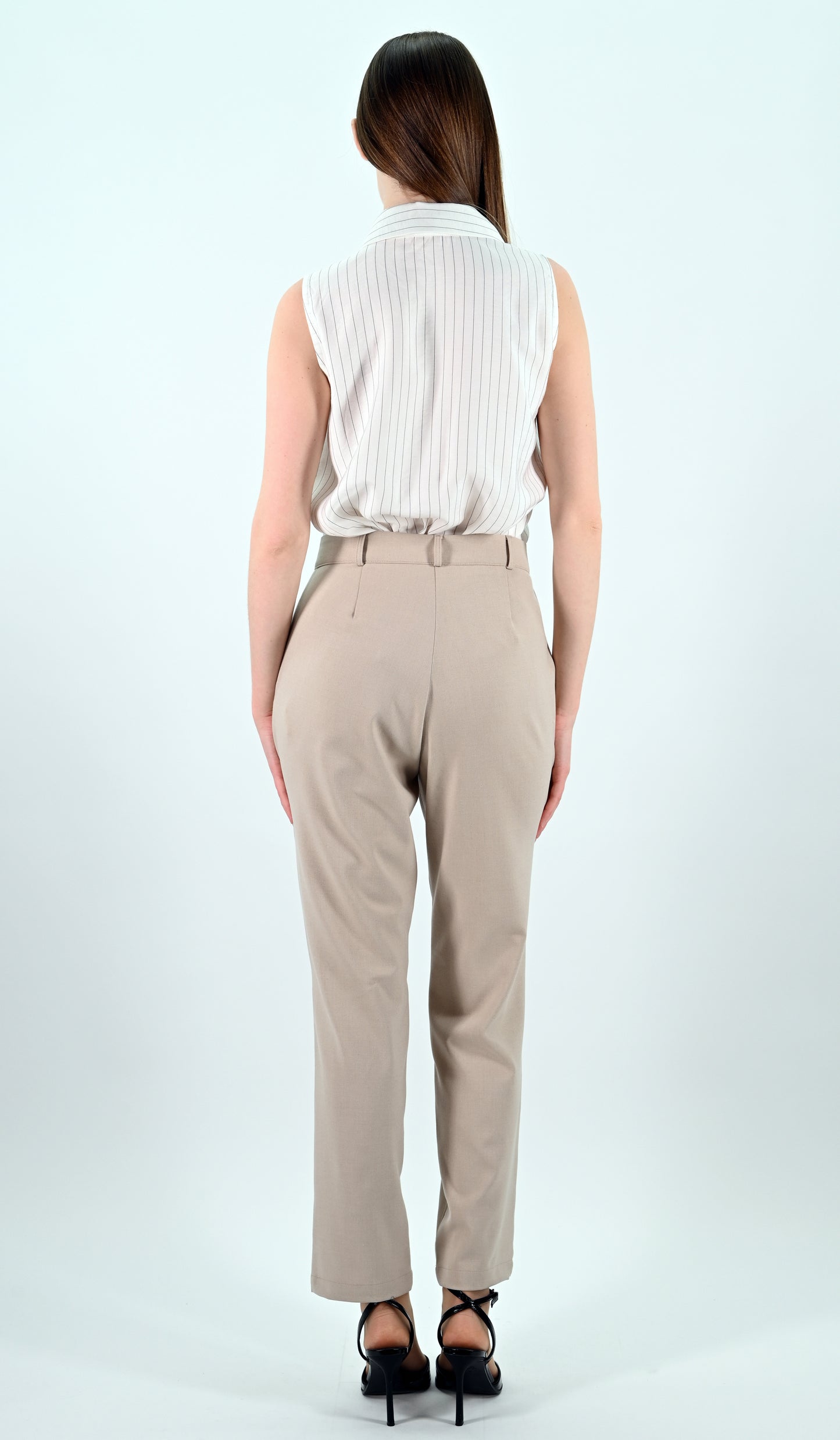 Straight Leg Trousers - Beige