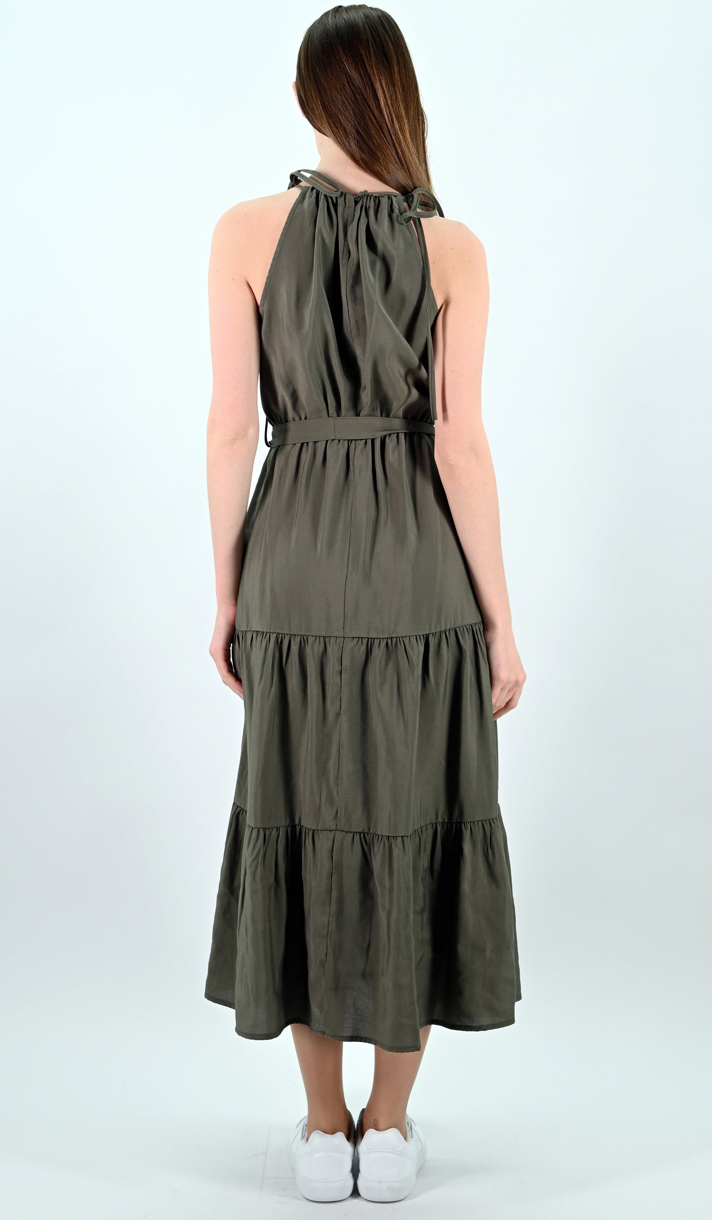 Tiered Midi Dress - Khaki