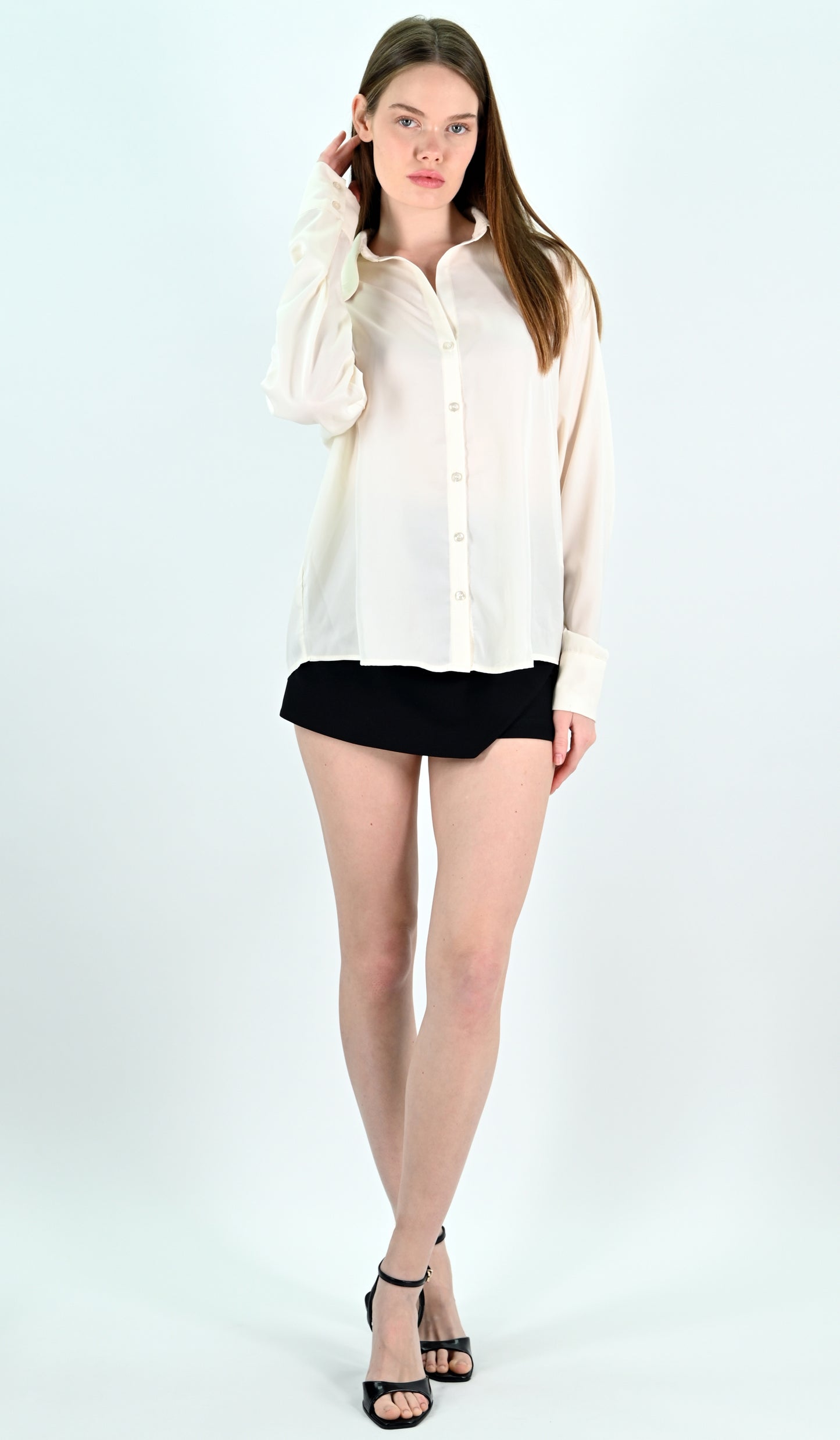 Cream Satin Shirt