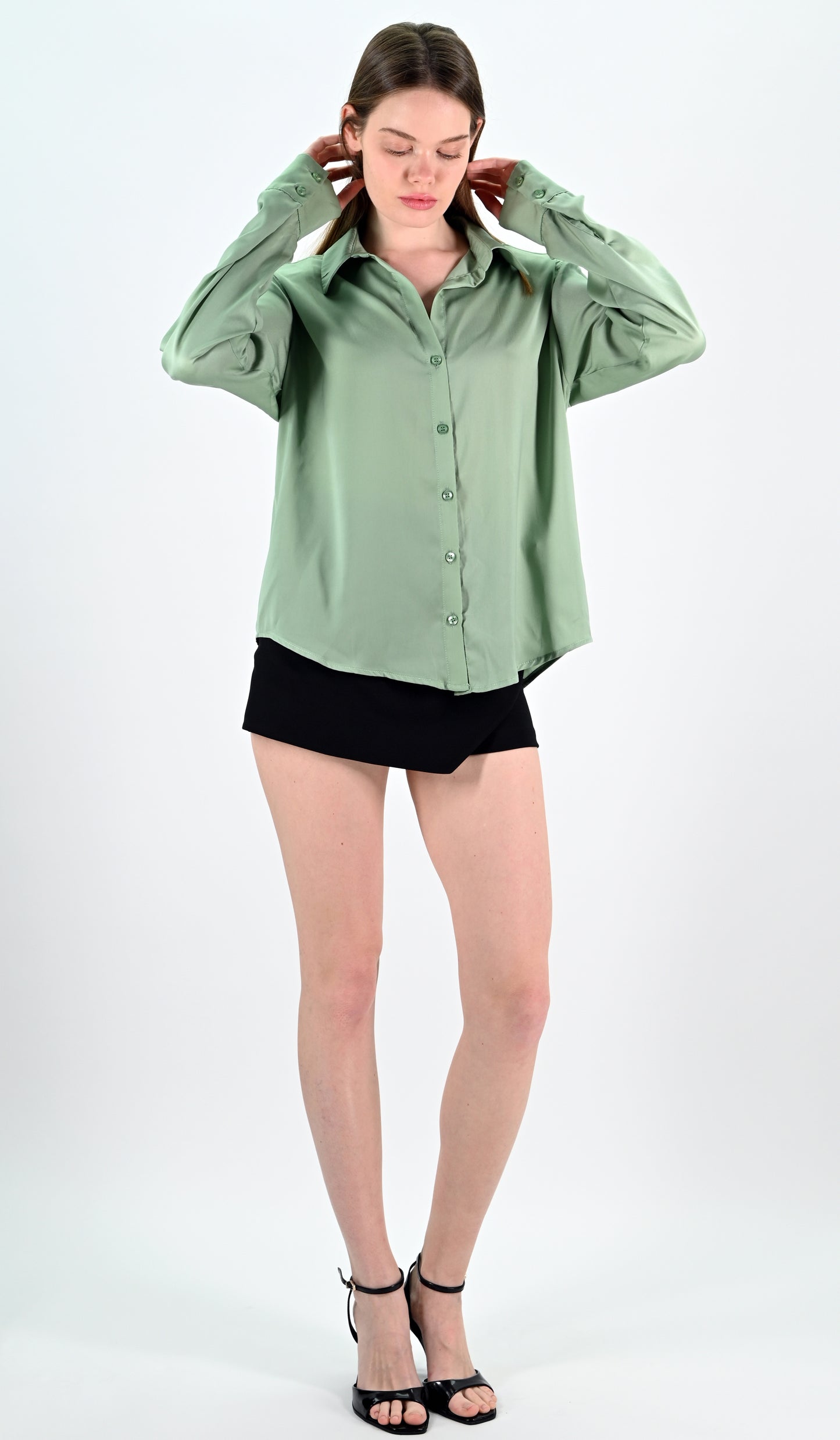 Mint Green Satin Shirt
