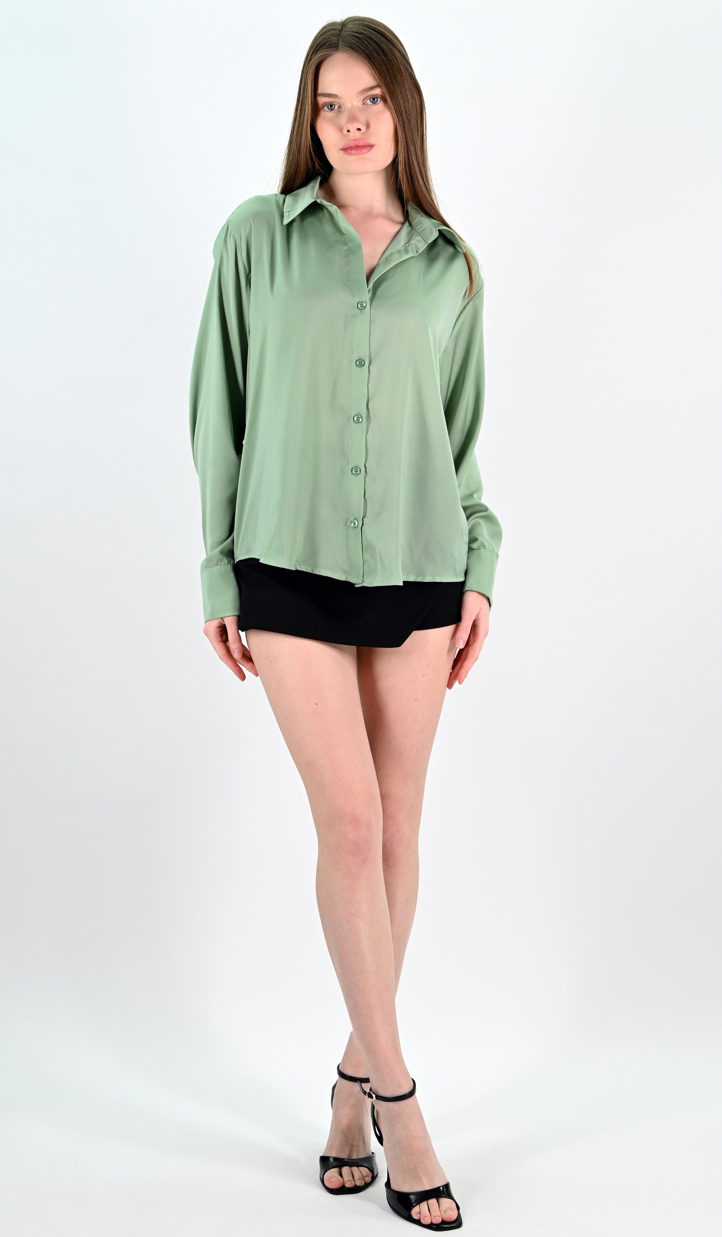 Mint Green Satin Shirt