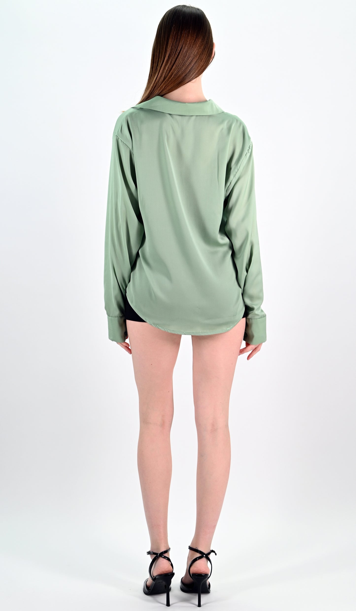 Mint Green Satin Shirt