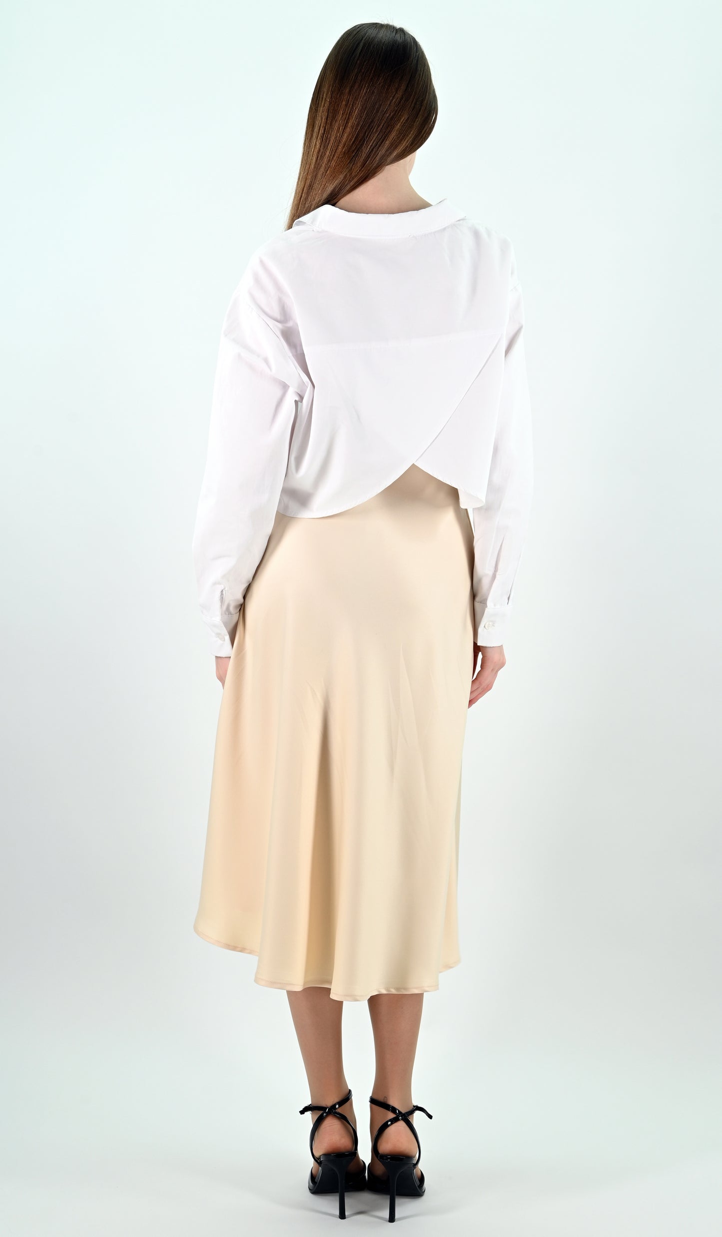 Pearl Satin Midi Skirt