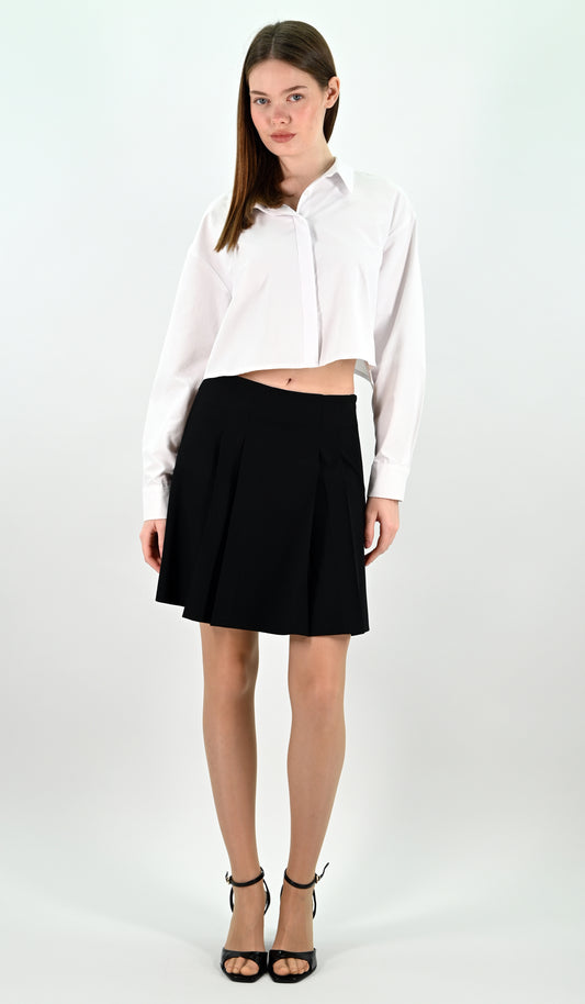 Pleated Mini Skirt - Black