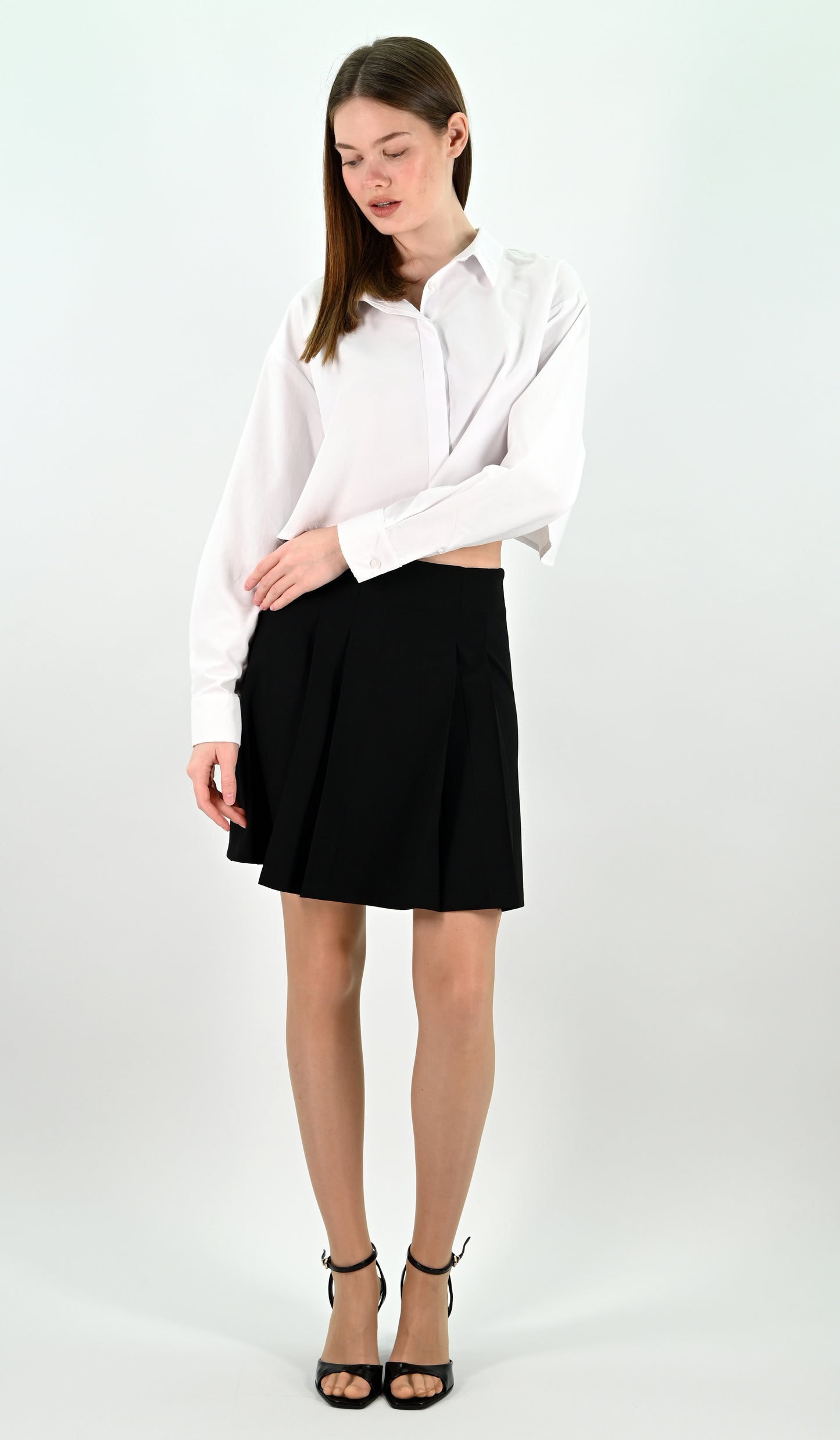 Pleated Mini Skirt - Black