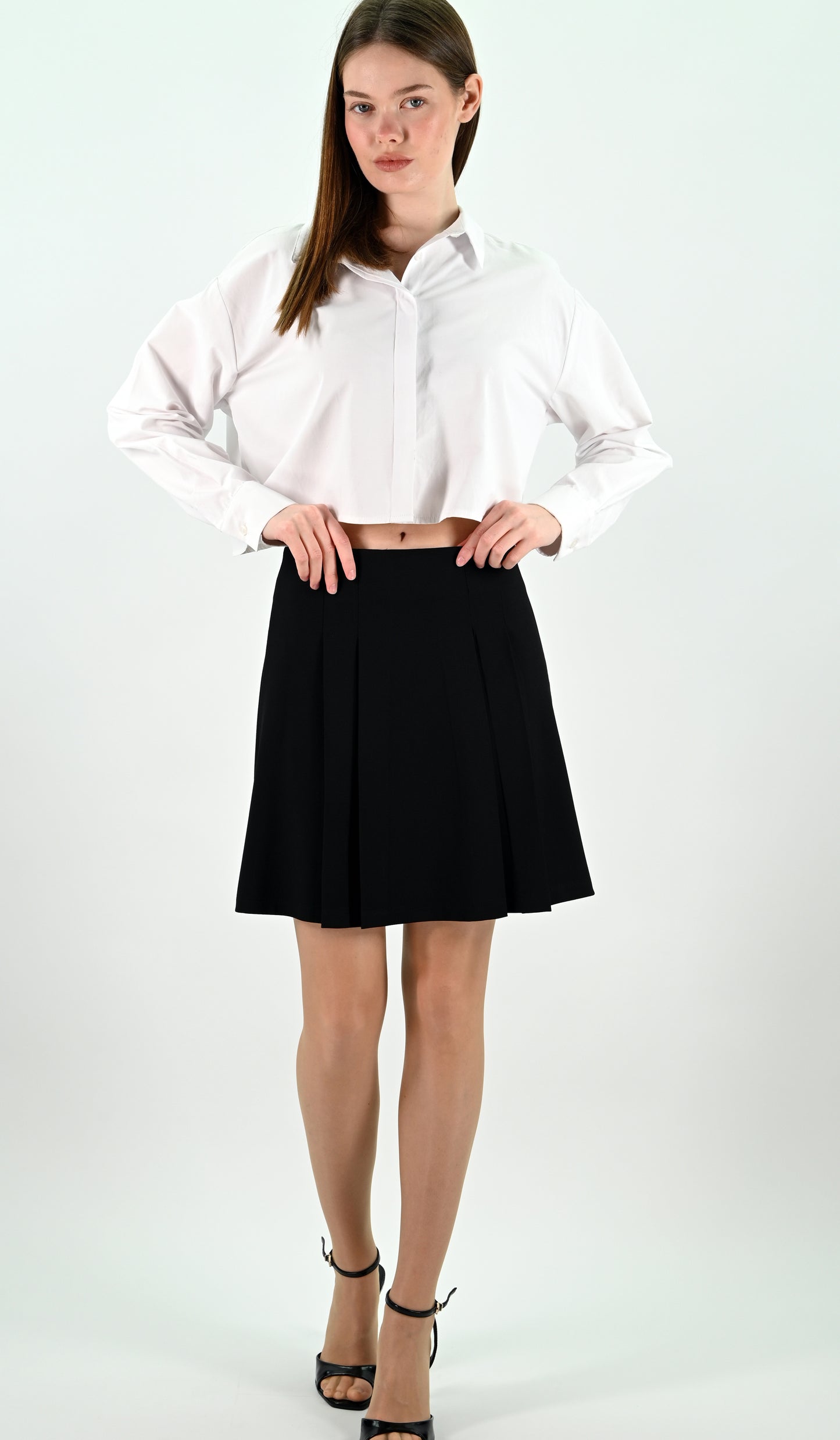 Pleated Mini Skirt - Black