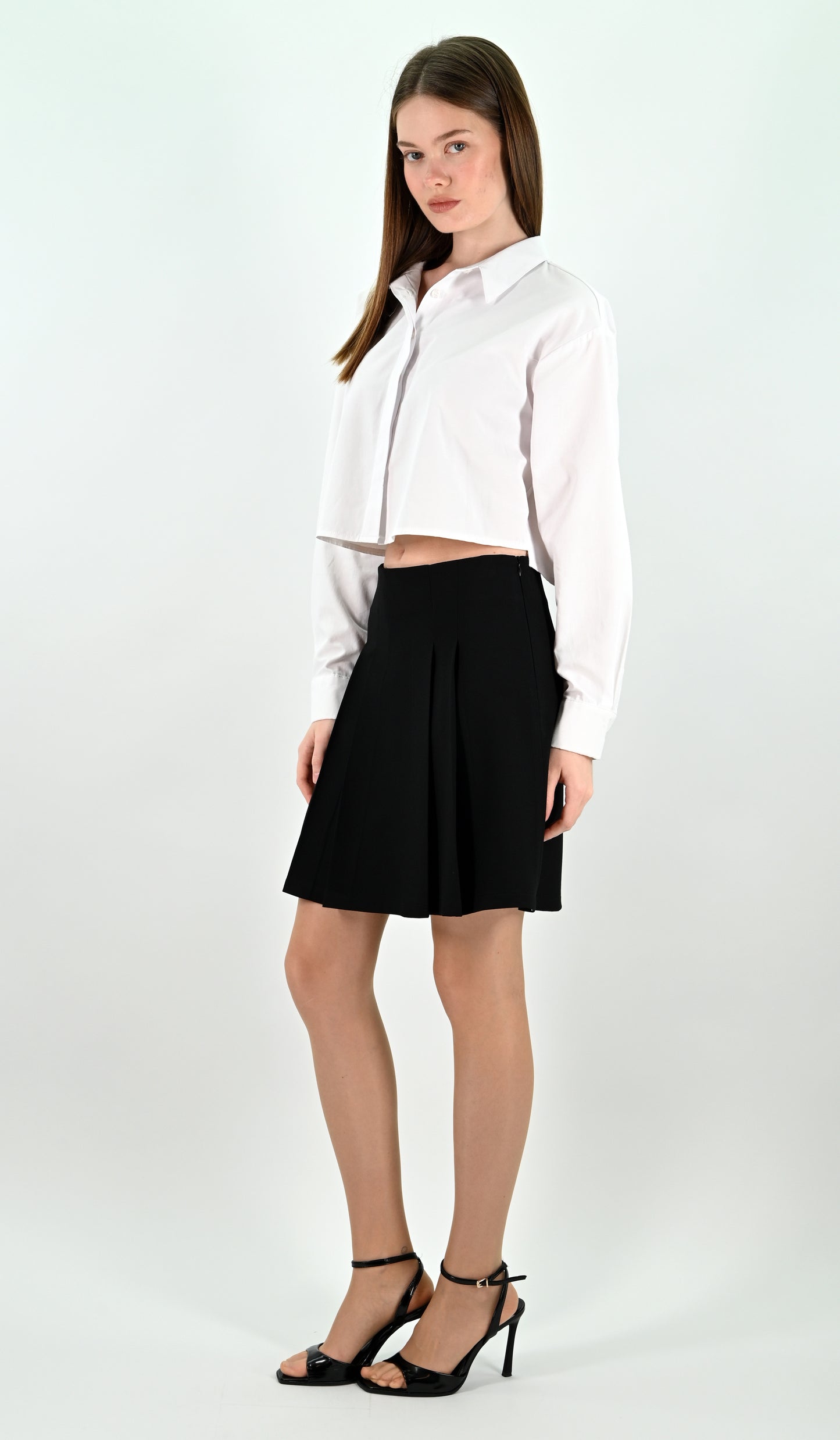 Pleated Mini Skirt - Black