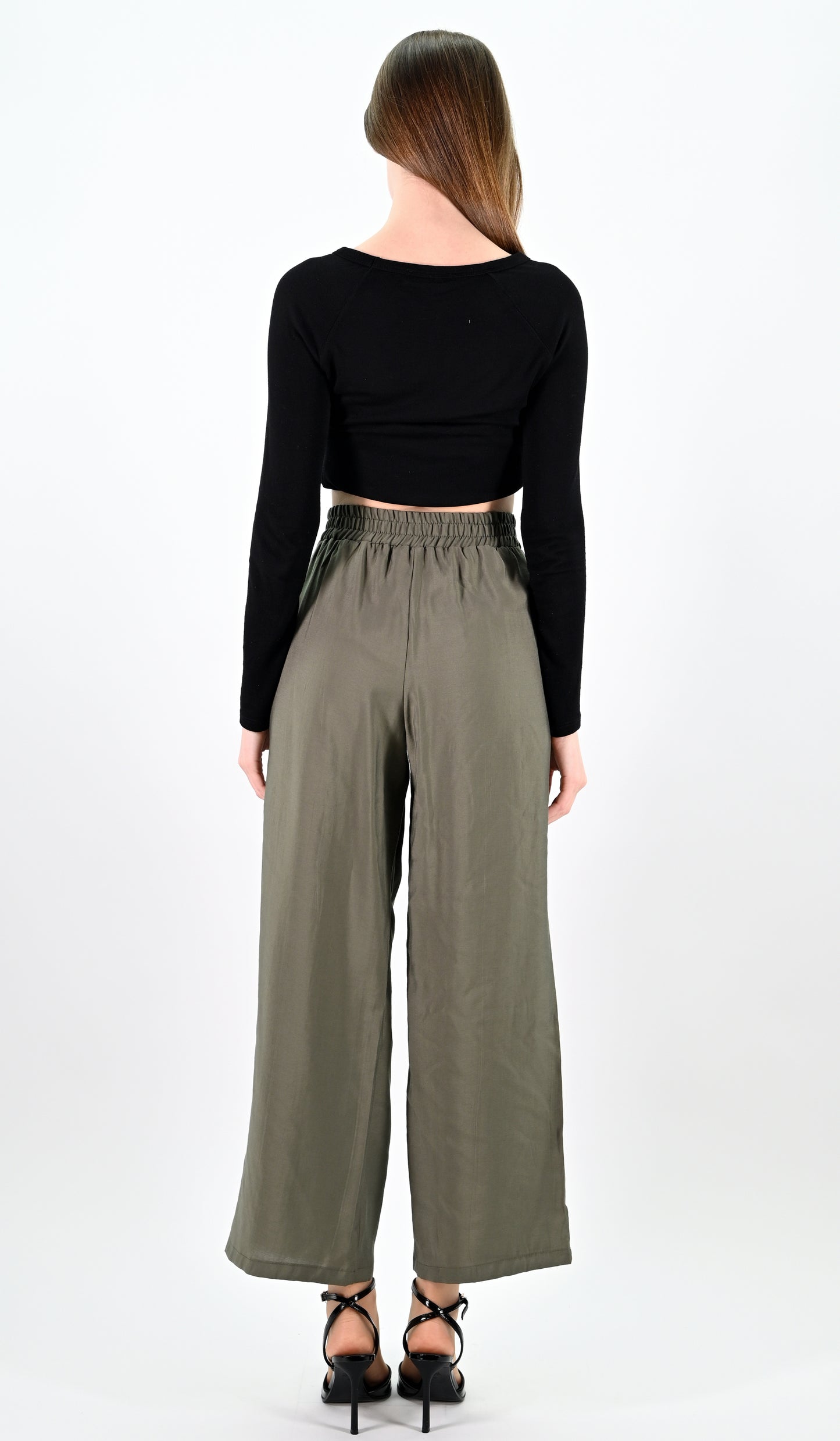 Wide Leg Trousers - Khaki