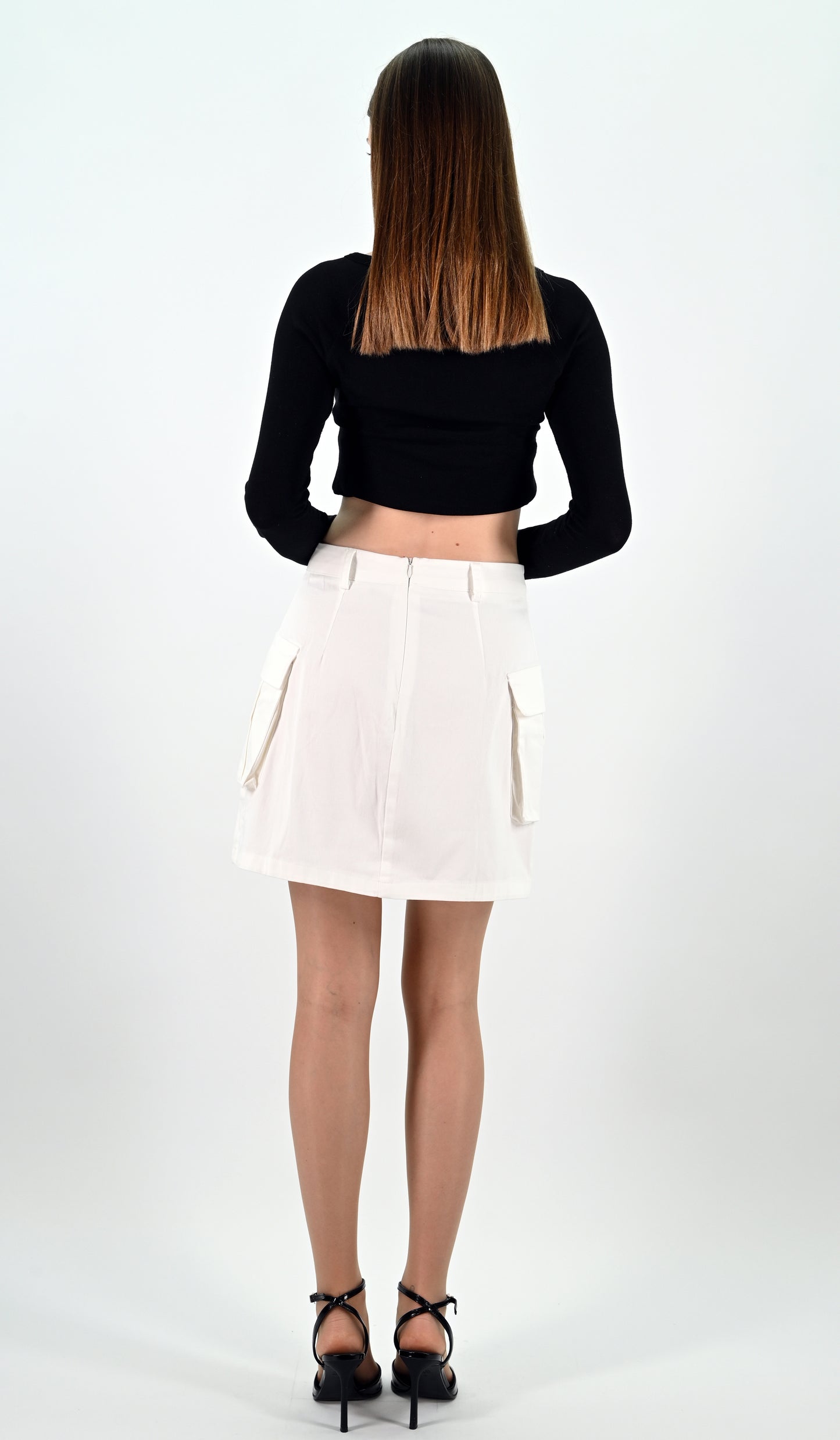 White Cargo Mini Skirt