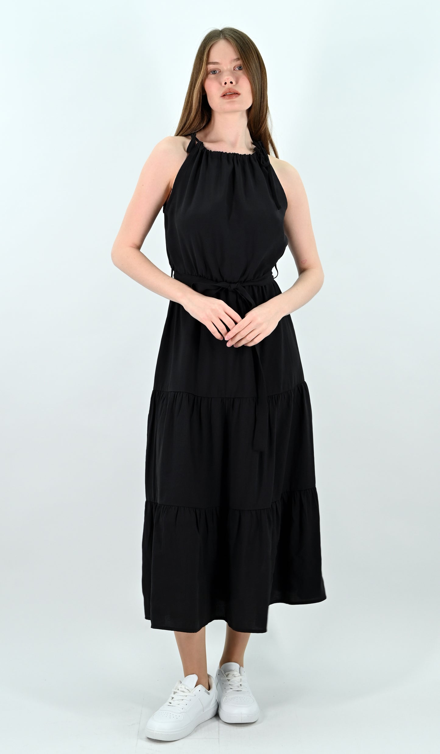 Tiered Midi Dress - Black