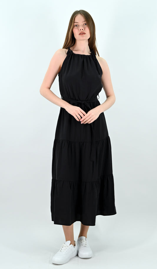 Tiered Midi Dress - Black