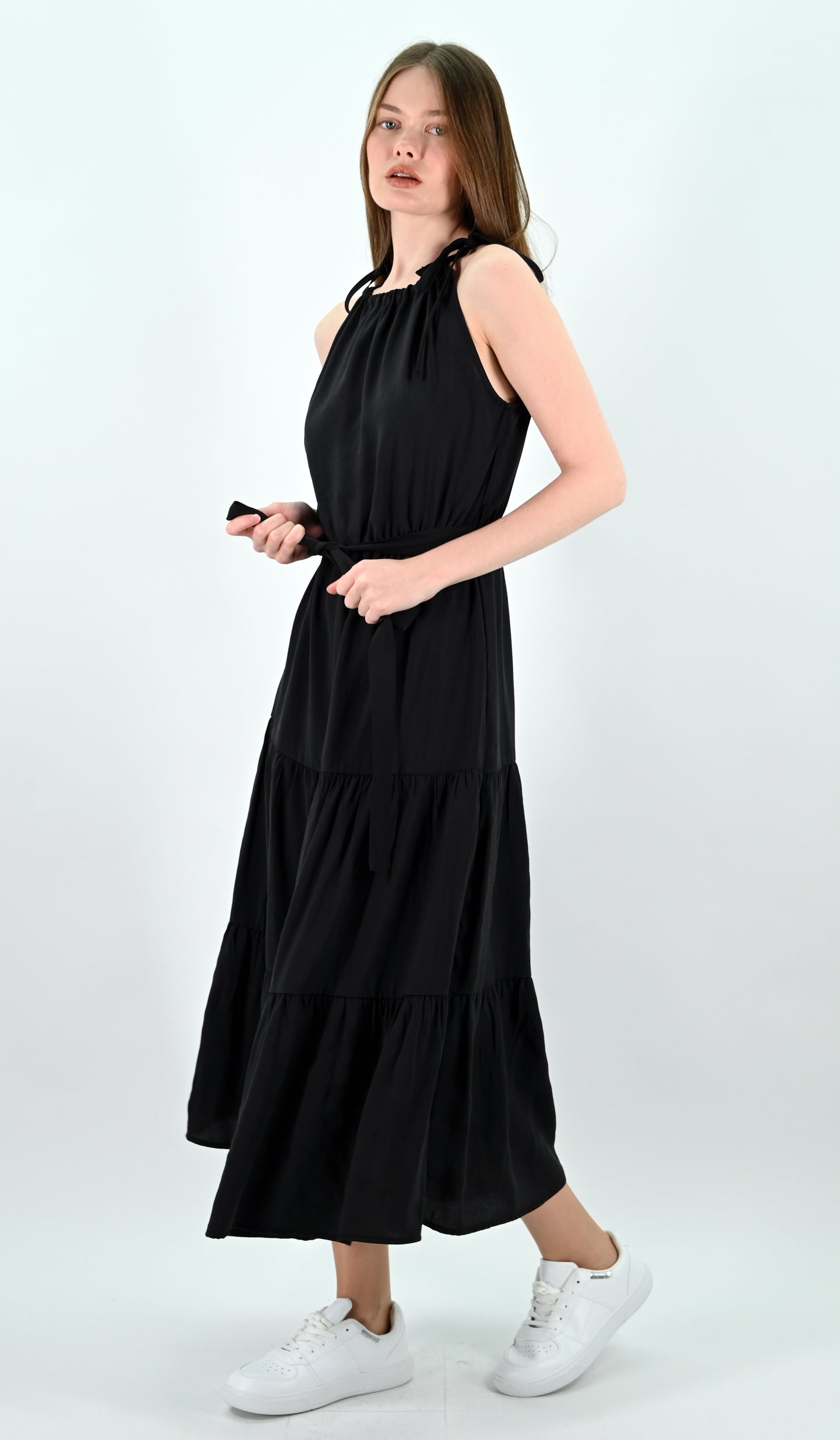 Tiered Midi Dress - Black