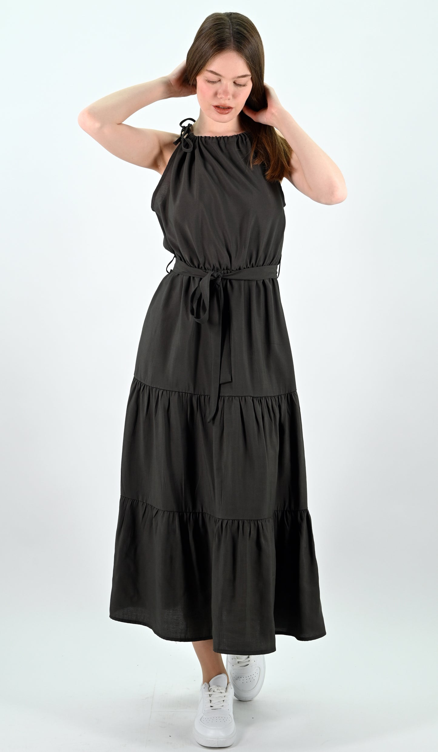 Tiered Midi Dress - Anthracite