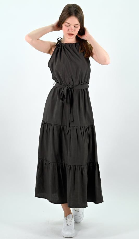 Tiered Midi Dress - Anthracite