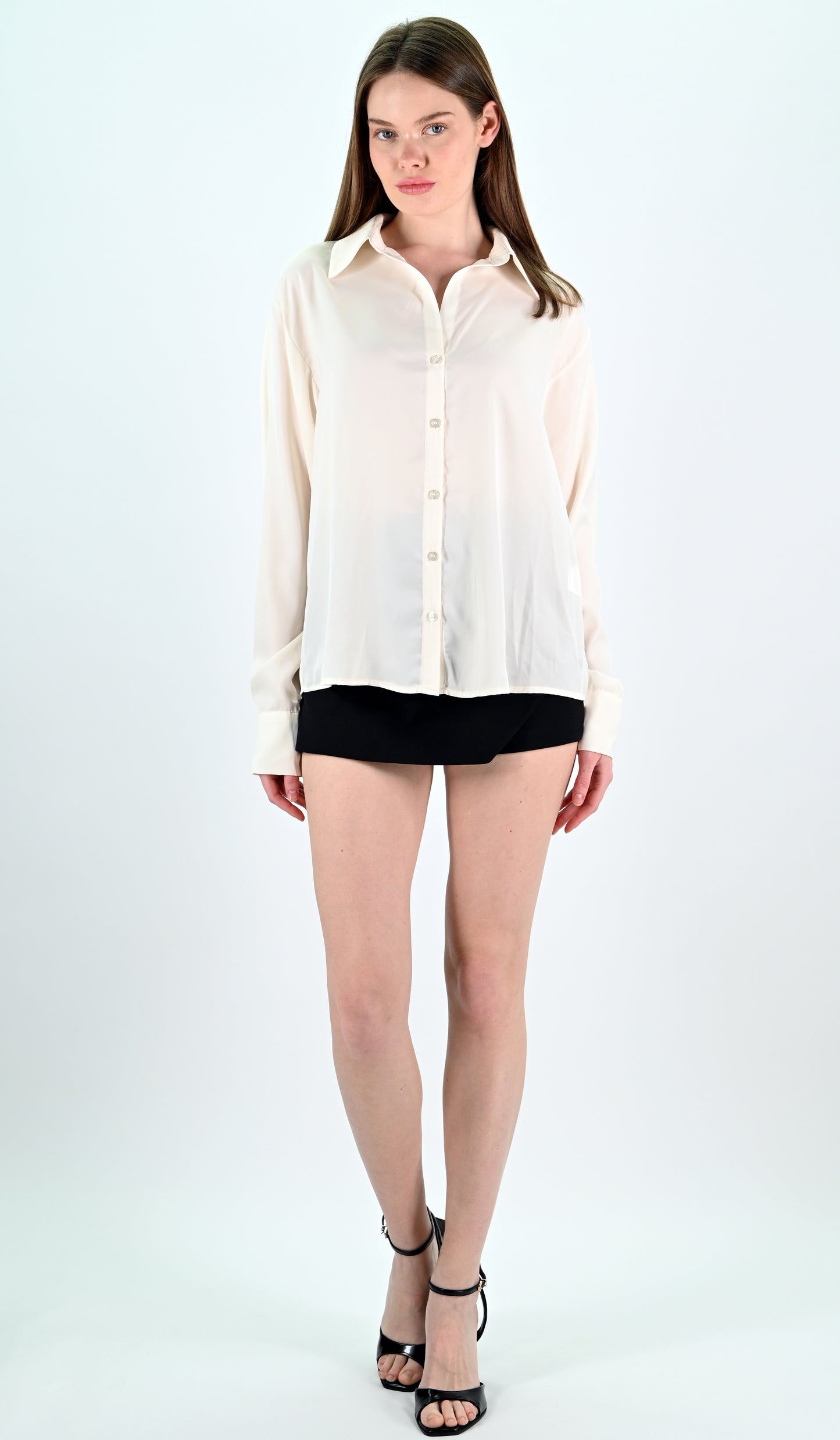 Cream Satin Shirt