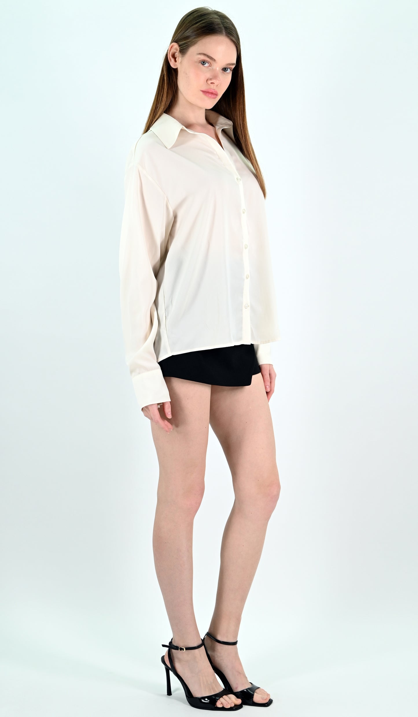 Cream Satin Shirt