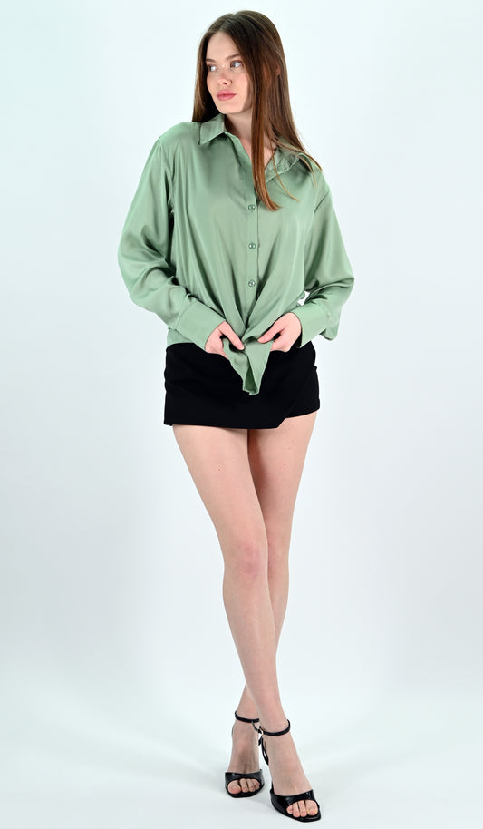 Mint Green Satin Shirt