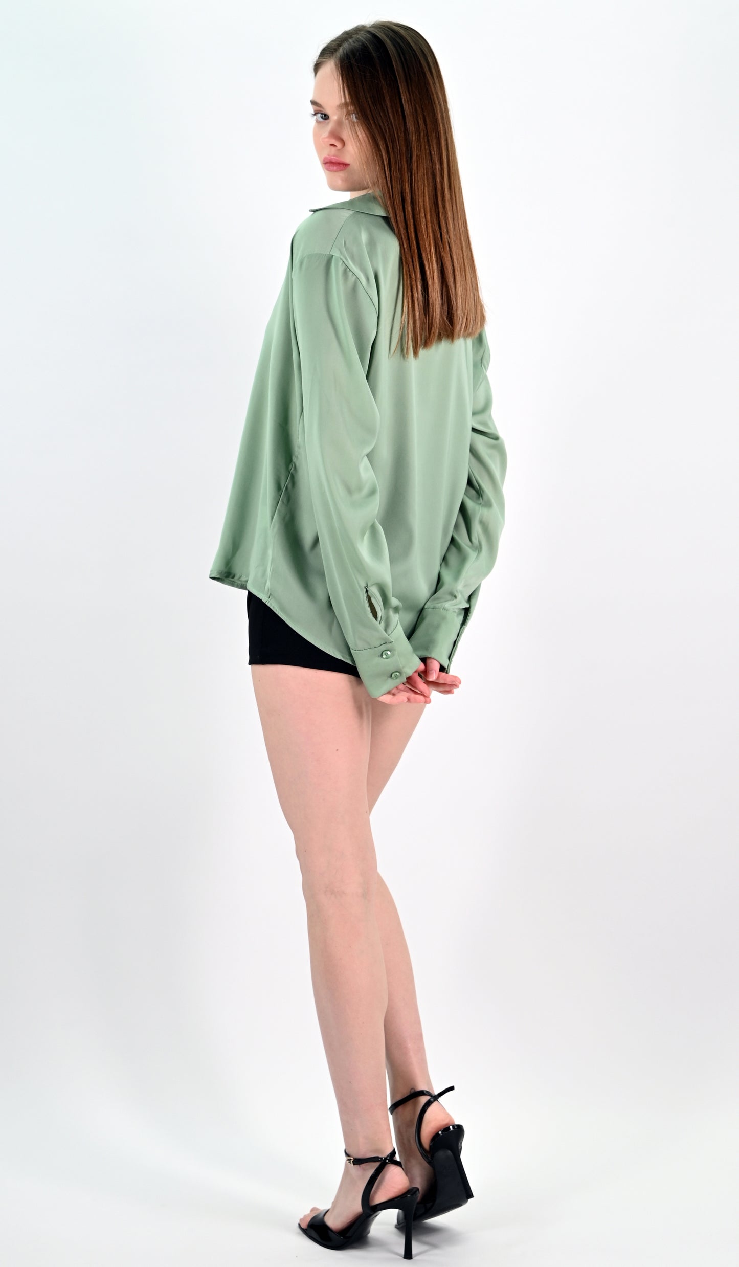 Mint Green Satin Shirt