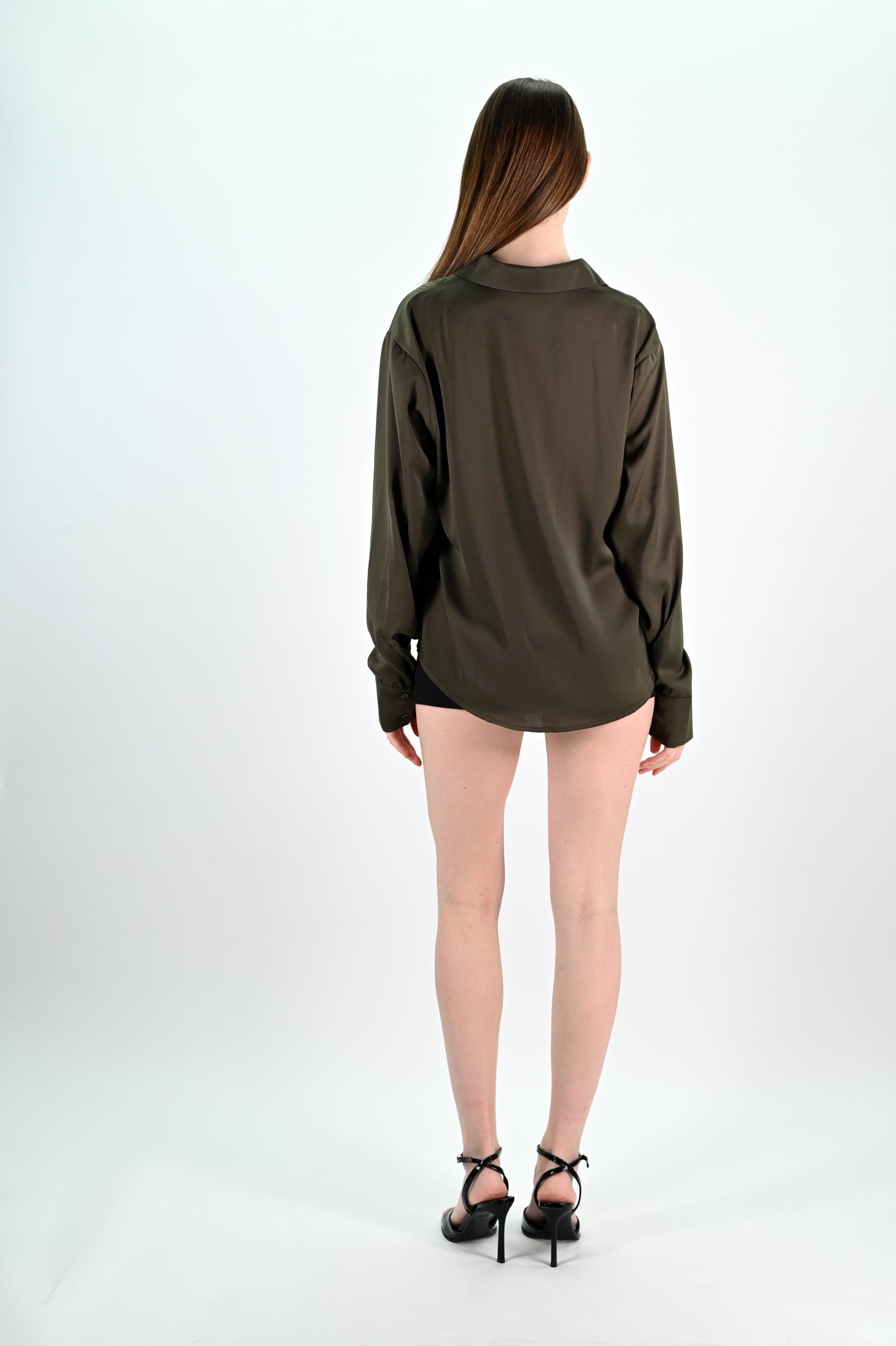 Khaki Satin Shirt