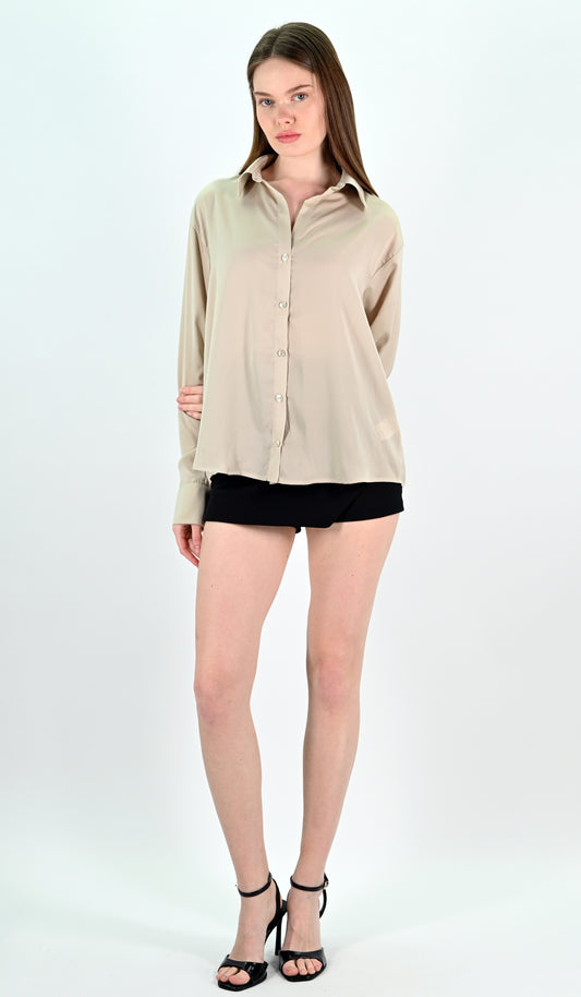 Beige Satin Shirt