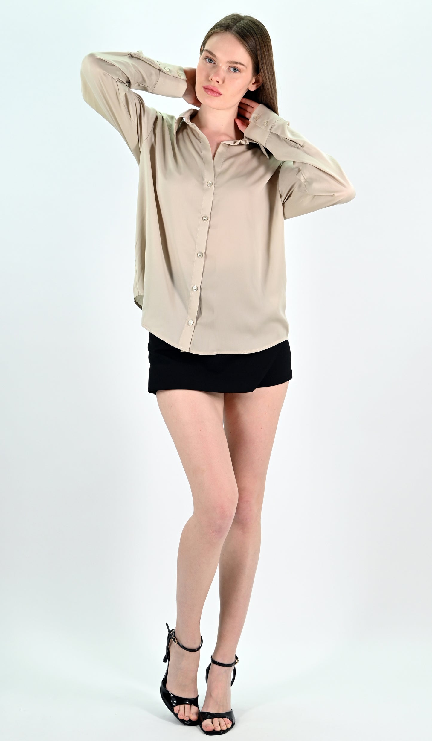 Beige Satin Shirt