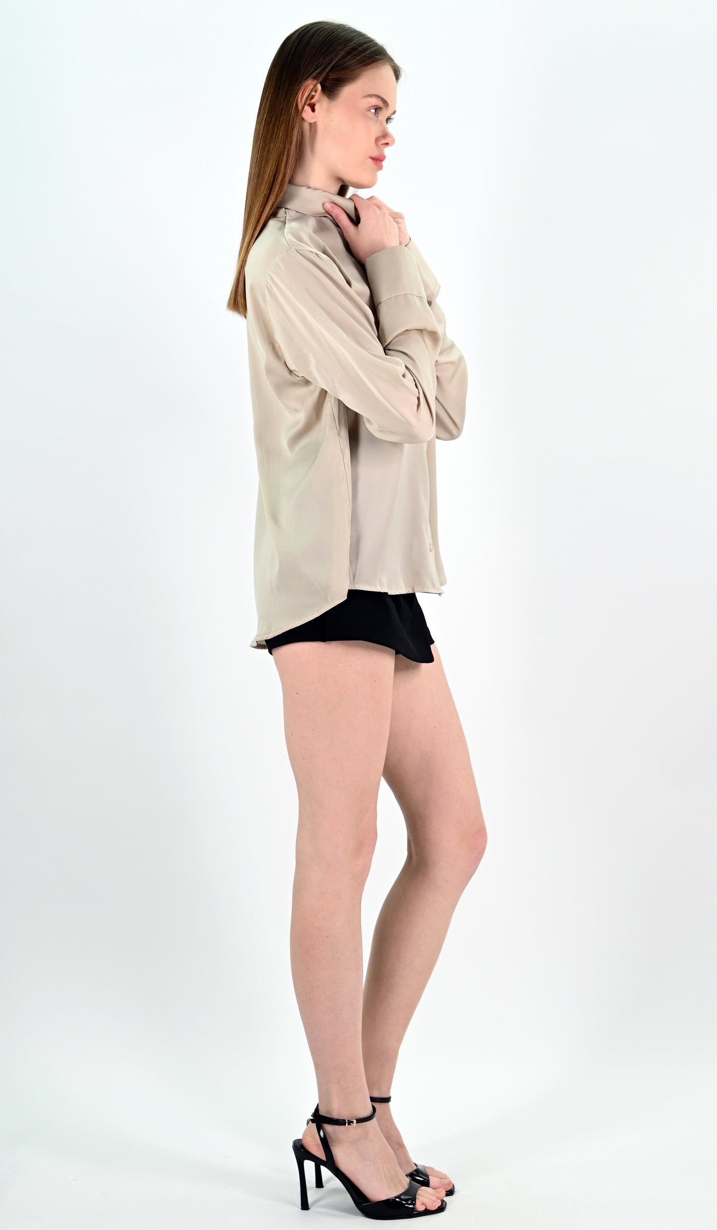 Beige Satin Shirt