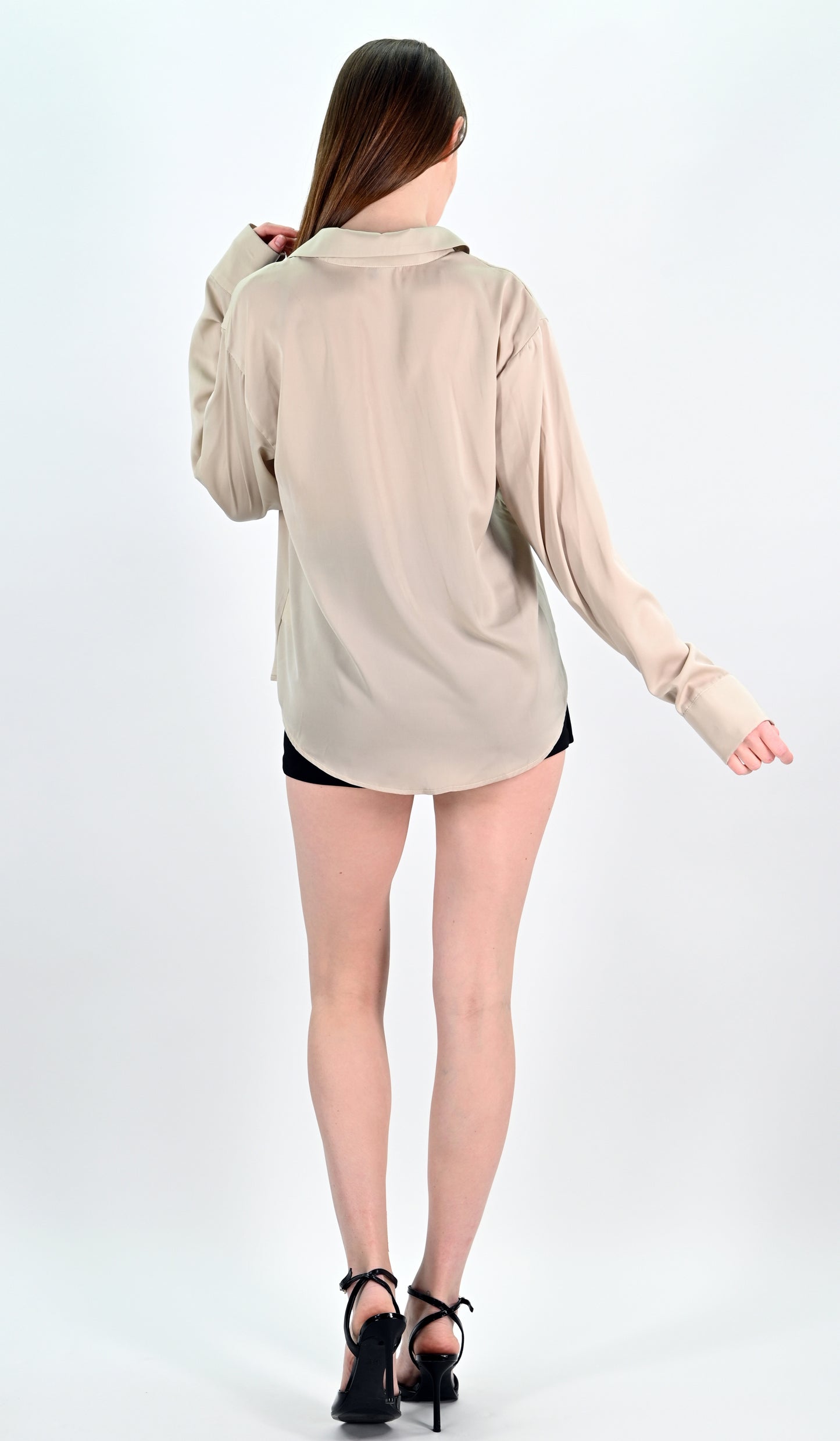 Beige Satin Shirt
