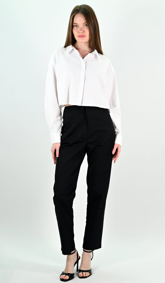 High Waist Trousers - Black