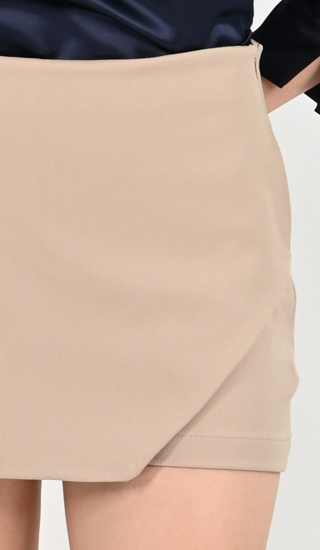 Asymmetric Skort - Beige