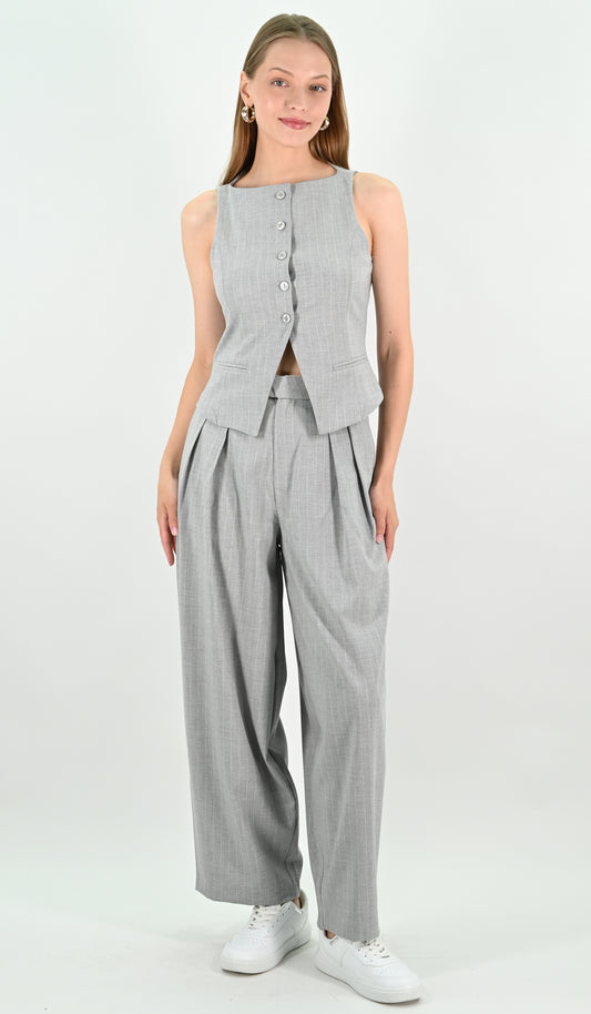 Tailored Fit Balloon Trousers - Grey