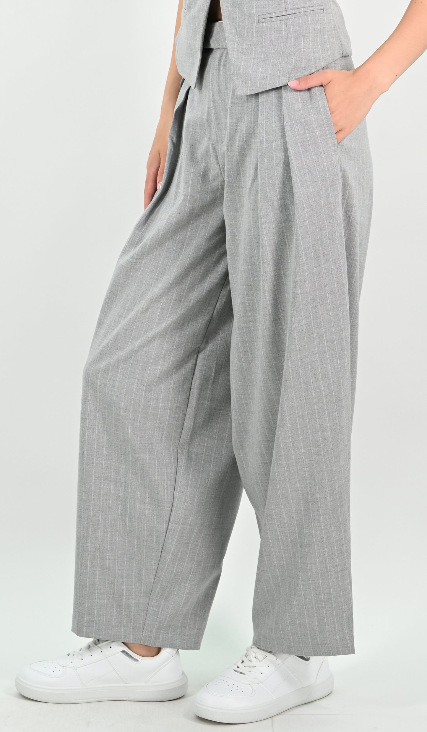 Tailored Fit Balloon Trousers - Grey