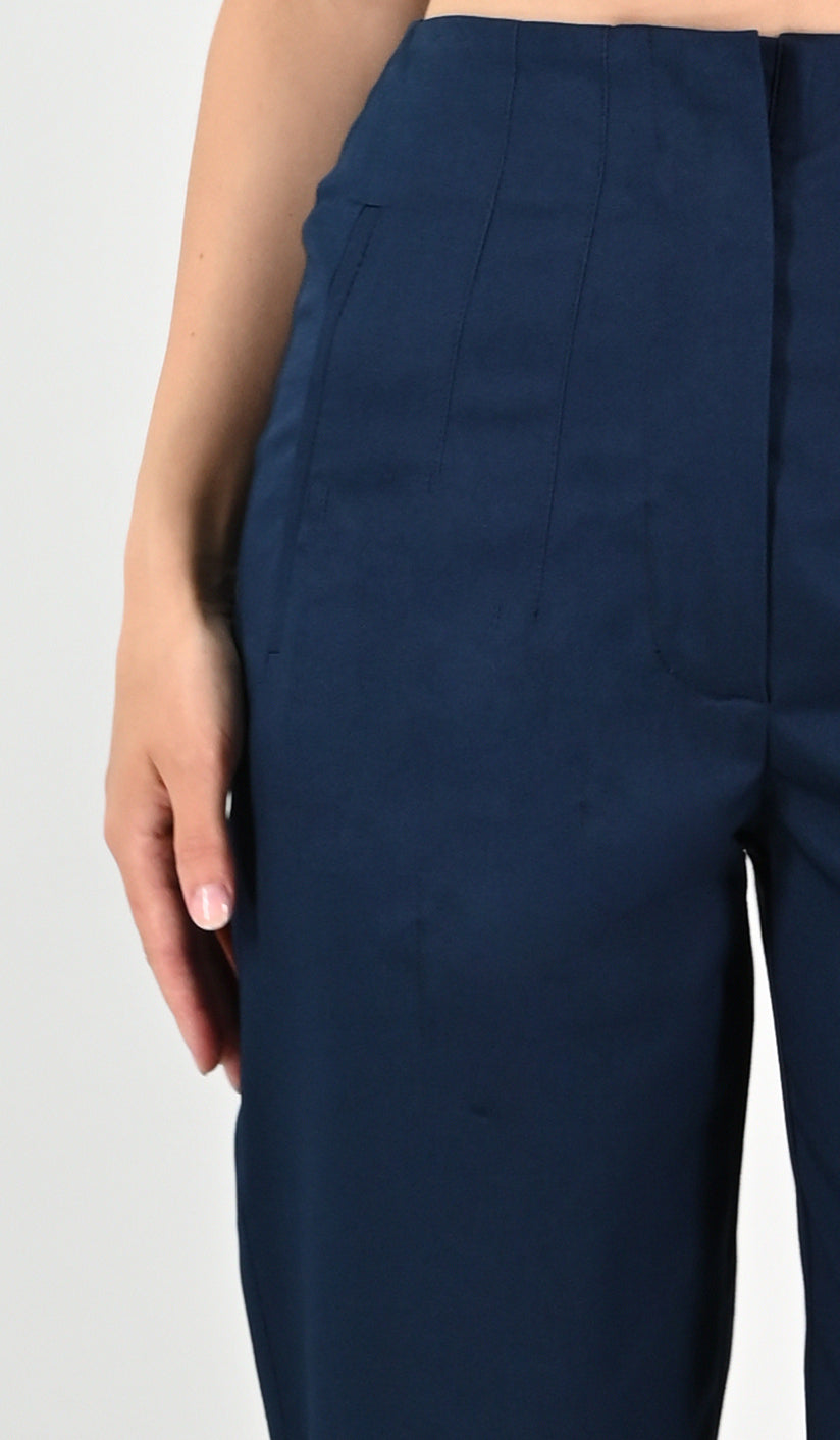 High Waist Trousers - Navy