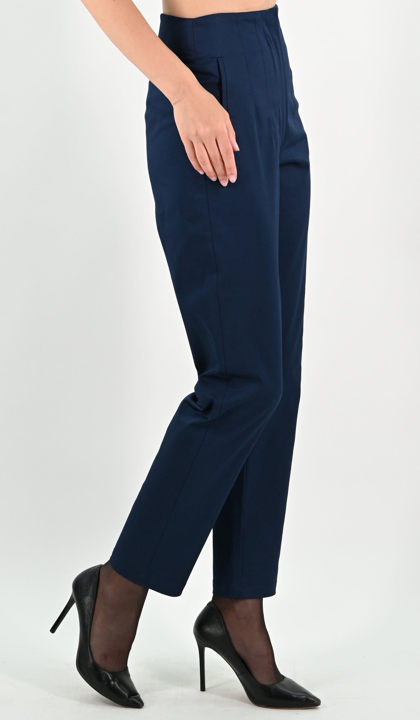 High Waist Trousers - Navy