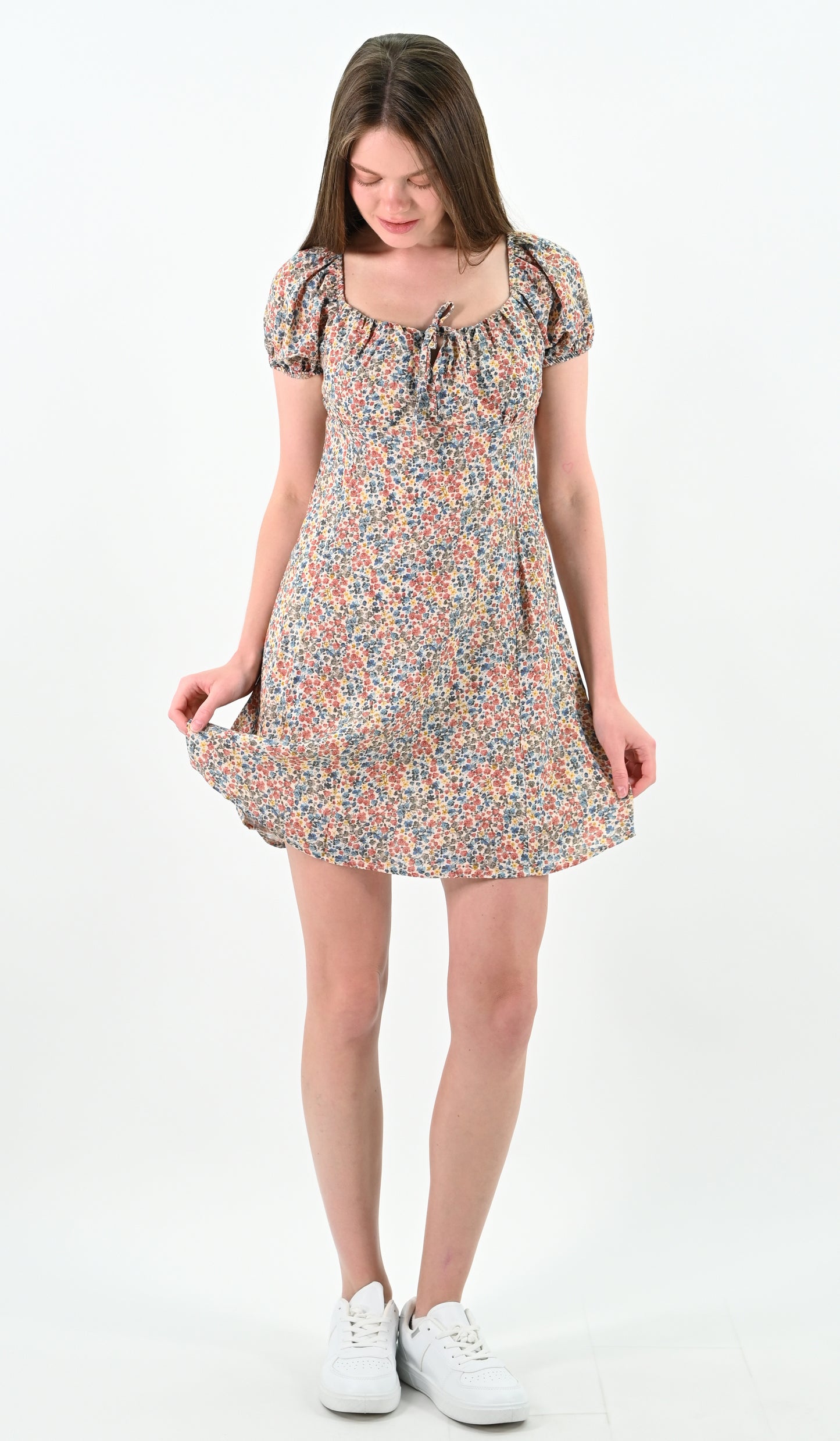 Floral Puff Sleeve Mini Dress