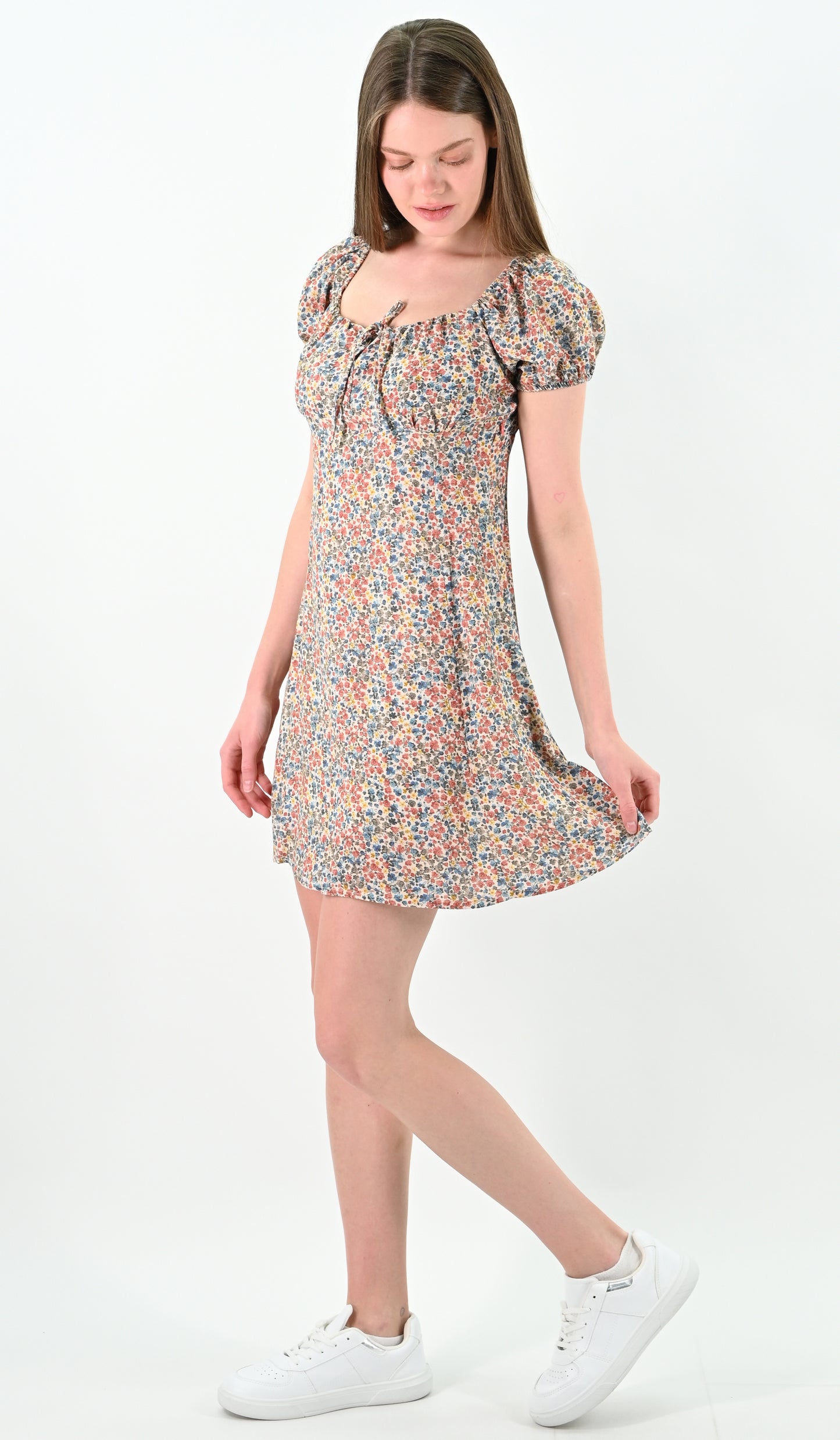 Floral Puff Sleeve Mini Dress