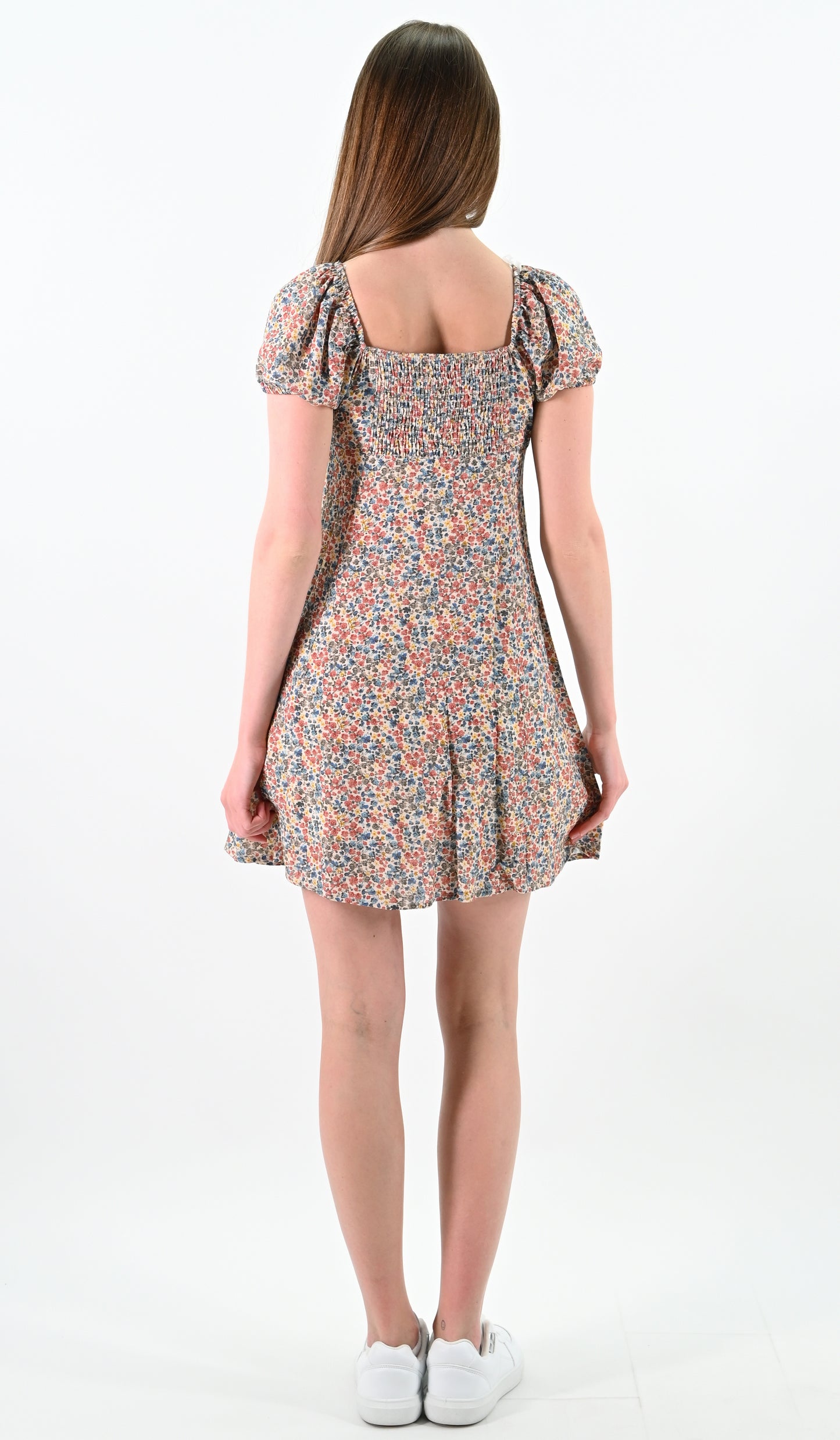 Floral Puff Sleeve Mini Dress