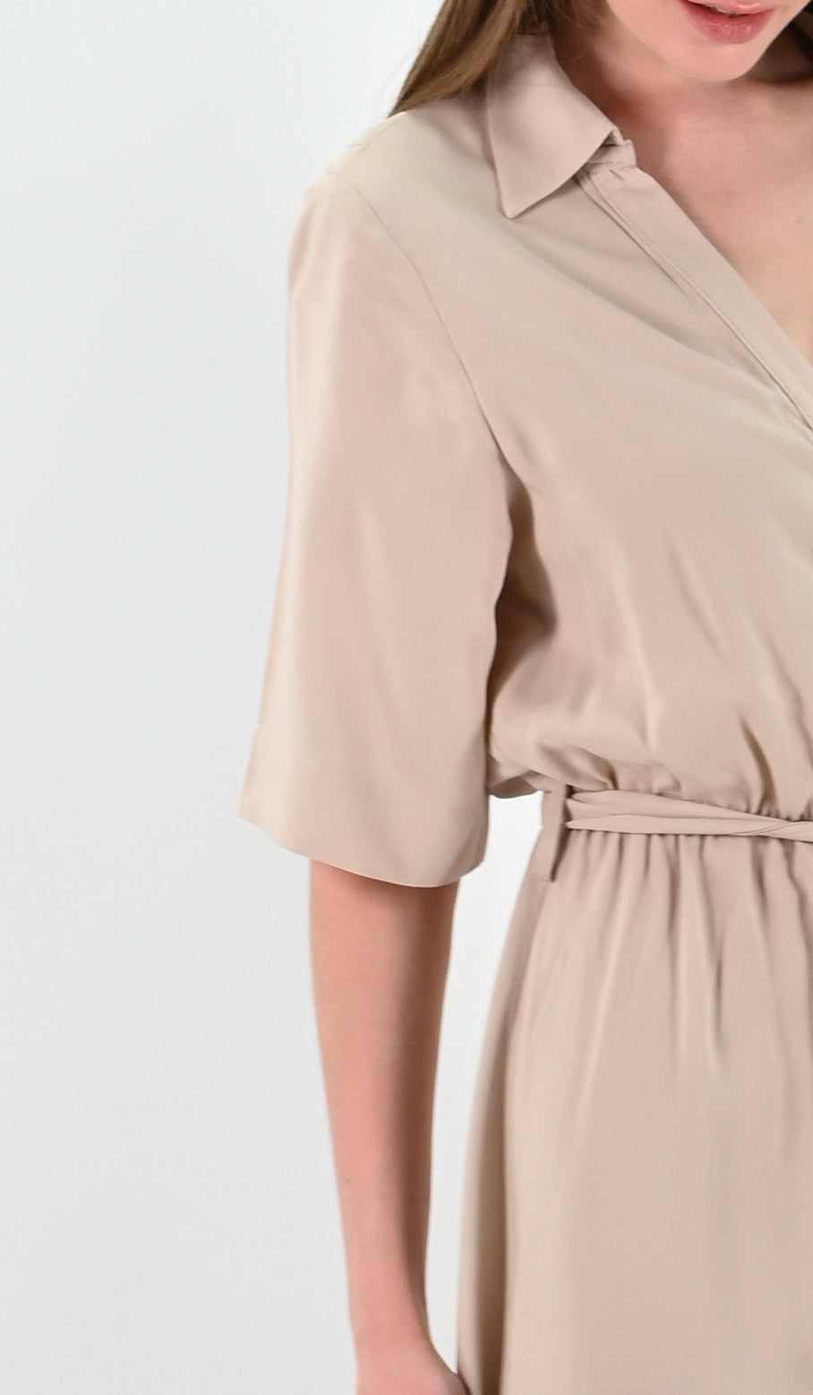 Tie-Waist Midi Shirt Dress